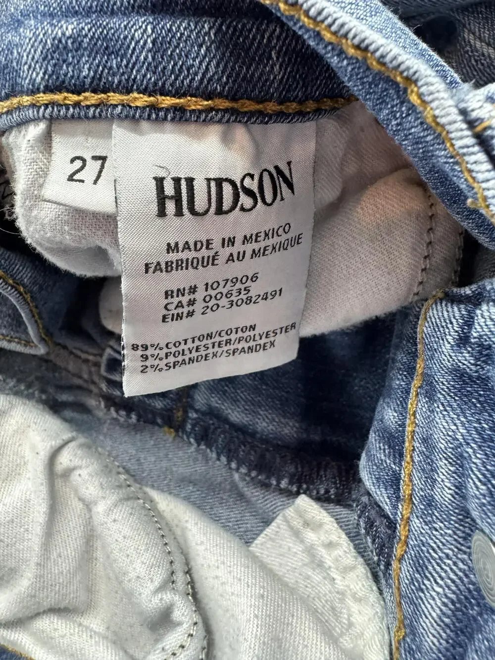 Hudson Krista Super Skinny Crop Jeans Womens 27 Light Wash Blue Mid Rise Denim